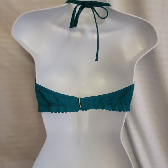 Victoria Secret Swimming Top 36C Aqua Seafoam Glow Scallop Trim Lined Wired Cups - Picture 5 of 10